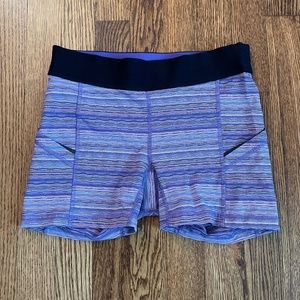 Lululemon What The Sport Short Purple and Pink Striped Size 6